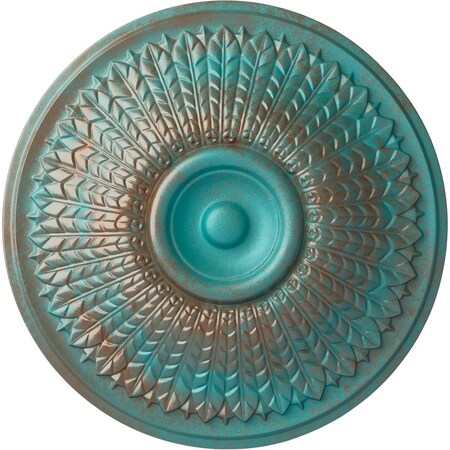 Ekena Millwork Modena Ceiling Medallion (Fits Canopies up to 5 1/4"), 23 1/2"OD x 3 1/2"P, Copper Green Patina CM23MOCGS